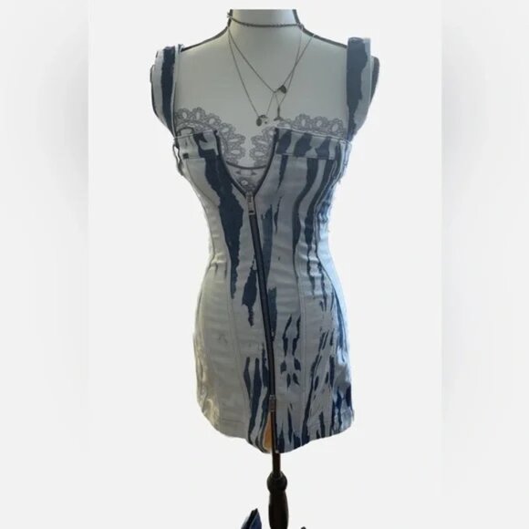 Denim zip Dress - Picture 1 of 3